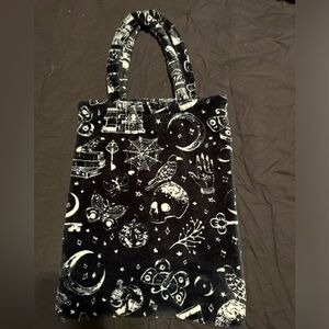 Gothic Print Velvet Tote Bag